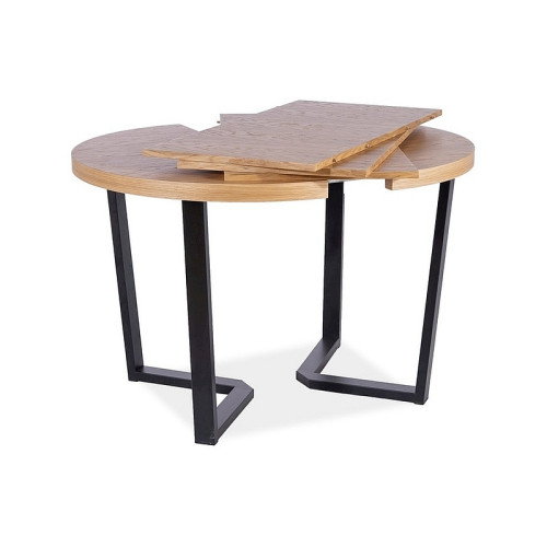 Extending table PARKER natural veneer and metal 100 (250)x100x76cm oak, black DIOMMI PARKERDCFI100
