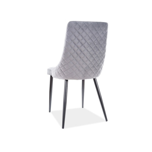 Upholstered chair PIANO in gray velvet and black 47x44x93 DIOMMI PIANOBVCSZ