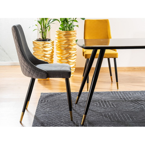 Upholstered chair PIANO gray velvet and black and gold 47x44x93 DIOMMI PIANOVCSZ
