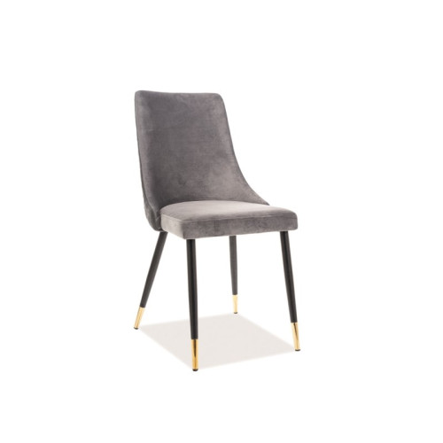 Upholstered chair PIANO gray velvet and black and gold 47x44x93 DIOMMI PIANOVCSZ