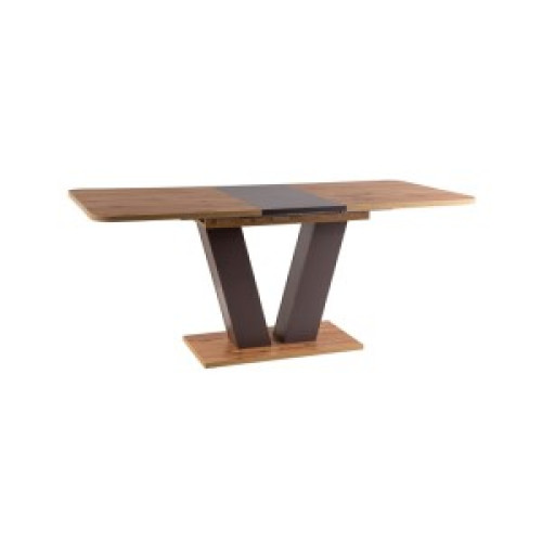 Extendable dining table PLATON IN made of laminated boards in oak and brown color136(176)х80х76cm DIOMMI PLATONDWBR136IN