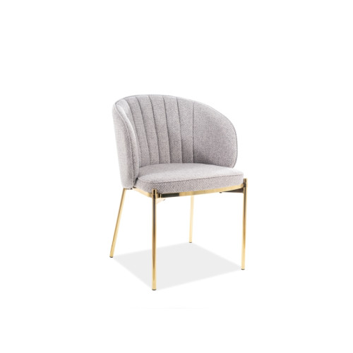 Upholstered chair PRADO gray damask and golden 59x46x83 DIOMMI PRADOZLSZ