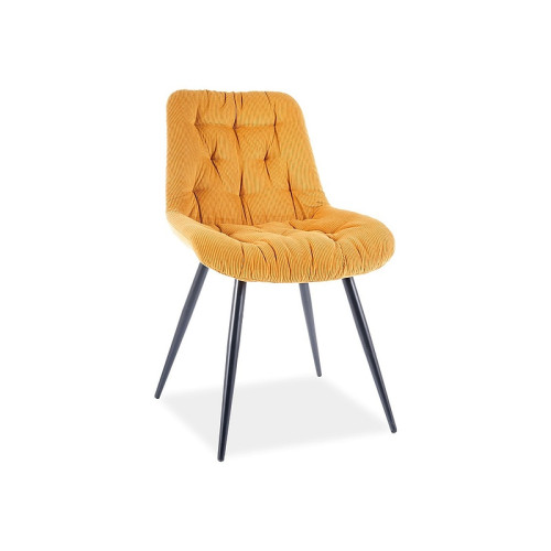 Upholstered chair PRAGA curry rips and black mat 49x43x84 DIOMMI PRAGASCCU