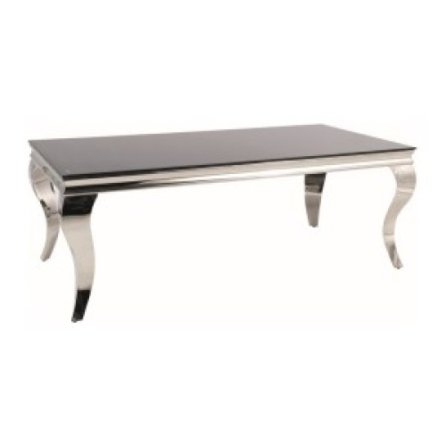 Table PRINCE A top - tempered glass 60x45x120 black and chrome DIOMMI PRINCECCH120