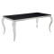 Dining table PRINCE tempered glass and metal 180X90 black, chrome DIOMMI PRINCECCH180