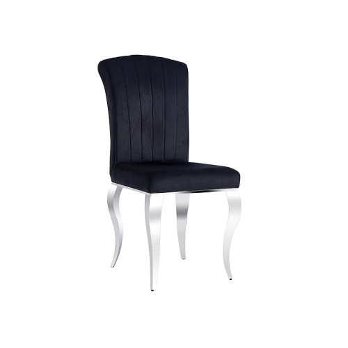 Upholstered chair PRINCE black velvet and chrome 46x44x100 DIOMMI PRINCEVCHC