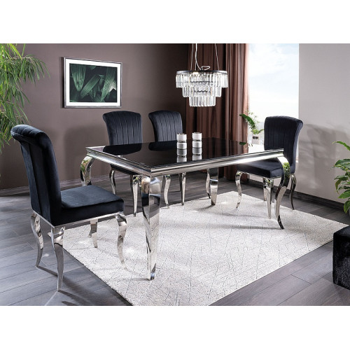 Upholstered chair PRINCE black velvet and chrome 46x44x100 DIOMMI PRINCEVCHC
