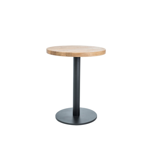Round table and laminate top and metal frame PURO II LAMINATE TABLE OAK/BLACK fi 70 DIOMMI PURO2LAMFI70