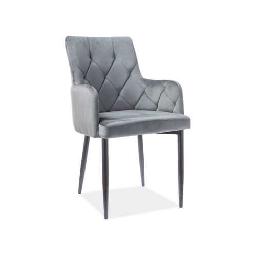Upholstered chair RICARDO gray velvet 55x44x88 DIOMMI RICARDOVSZ