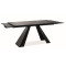 extendable dining table SALVADORE  made of tempered glass and metal 120(180)x80x76cm matte black DIOMMI SALVADOREC120