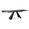 Extendable dining table SALVADORE tempered glass, metal 160(240)x90x76cm matte black DIOMMI SALVADOREC160