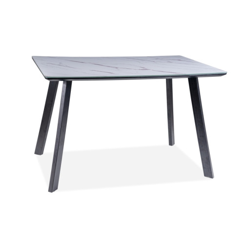 Kitchen table SAMUEL  with MDF and glass top and metal frame in matte black 120x80x75cm DIOMMI SAMUELCSZ120