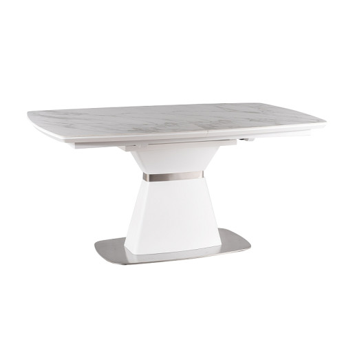 Еxtendable dining table SATURN II of MDF, ceramic and steel160(210)x90x76cm white DIOMMI SATURNIICBB160