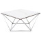 Coffee table SILVER A II in tempered glass and stainless steel 80x80x45cm white, marble effect DIOMMI SILVERAIIMAST
