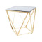 Coffee table SILVER B tempered glass and steel 50X50cm gold DIOMMI SILVERBCZL