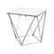 Coffee table SILVER B II made of tempered glass and steel 50x50x53cm white, marble effect DIOMMI SILVERBIIMAST