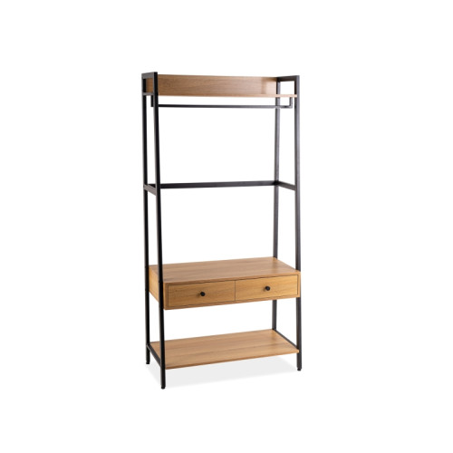 BOOKCASE SOL AND BLACK FRAME / OAK DIOMMI SOLACD