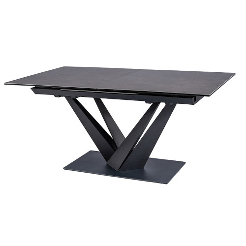 Extendable dining table SORENTO CERAMIC 160(220)x90x76cm tempered glass top DIOMMI SORENTOCC160