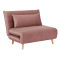 Extending armchair SPIKE antique pink velvet and beech 105x90-105x80 DIOMMI SPIKEVRABU