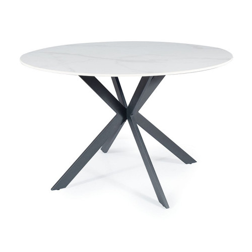 Coffee table TALIA made of ceramic and metal 120x120x76 white and black DIOMMI TALIABCFI120