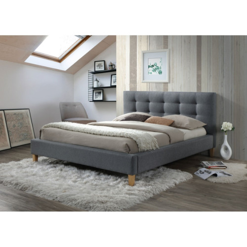Upholstered Bed Texas 140x200 Color Gray  DIOMMI TEXAS140SZ