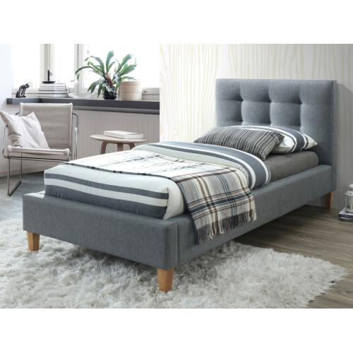 Upholstered Bed Texas 90x200 Color Gray DIOMMI TEXAS90SZ
