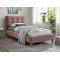 Upholstered bed TEXAS with antique pink fabric damask. 90x200cm DIOMMI TEXASV90RD