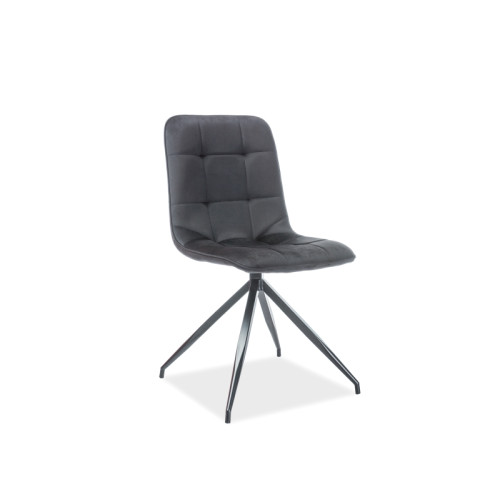 Upholstered chair Texo 47x42x86 black metal base/black velvet bluvel 19 DIOMMI TEXOVCC19