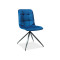 Upholstered chair TEXO blue velvet and black 47x42x86 DIOMMI TEXOVCGR86