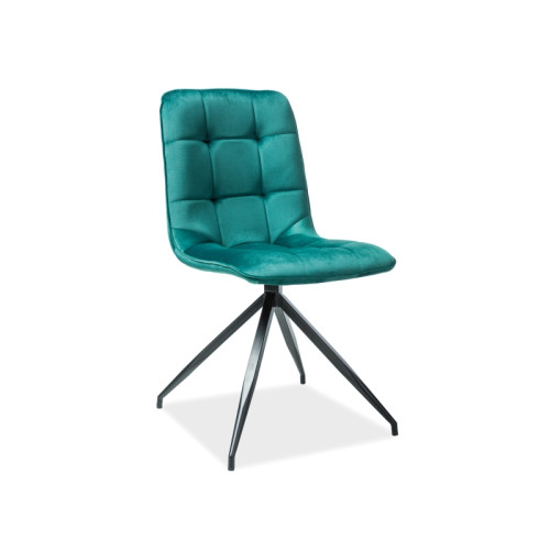 Upholstered chair TEXO green velvet and black 47x42x86 DIOMMI TEXOVCZ78