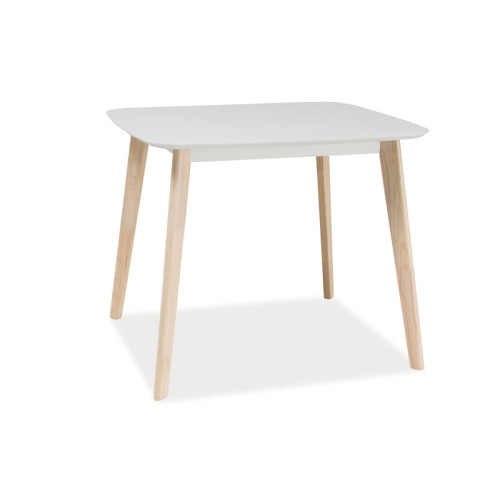 Classic TIBI kitchen table made of MDF in bleached oak and white 90x80x75cm white/oak DIOMMI TIBIDBB90