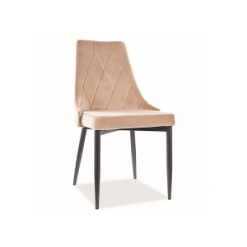 Upholstered dining chair Trix B 49x47x89 black metal frame/beige velvet bluvel 28 DIOMMI TRIXBVCBE1