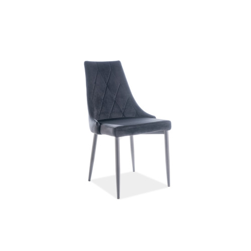 Upholstered chair TRIX in black velvet and black 49x47x89 DIOMMI TRIXBVCC