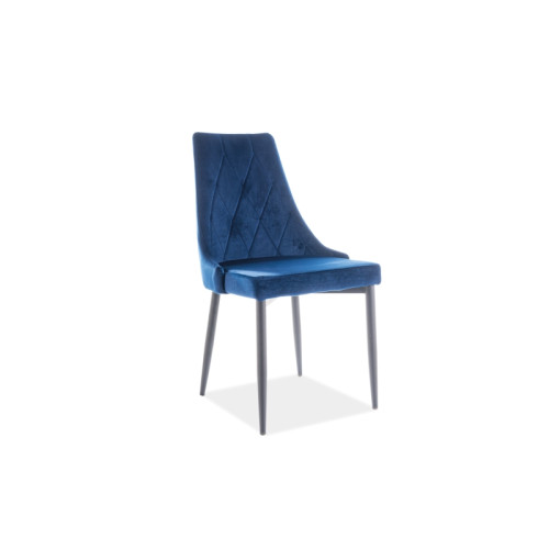 Upholstered chair TRIX in blue velvet and black 49x47x89 DIOMMI TRIXBVCGR