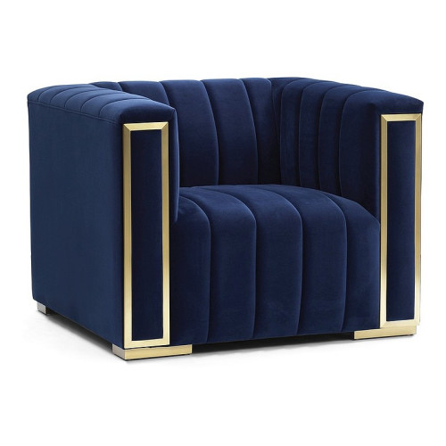 Velvet armchair in blue navy color VOGUE1105x88x71 DIOMMI 80-187