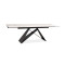 Extendable dining table top - tempered glass, italian ceramic, metal frame  white, black WESTIN 160(+80)x90x76  DIOMMI WESTINIIIBC160