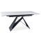 Extendable dining table WESTIN 120(+40)x80x76cm glass white/black matte DIOMMI WESTINSCB120