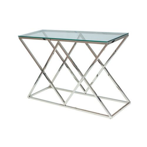 Metal console with transparent glass surface Zegna 120х40х78 DIOMMI ZEGNACS